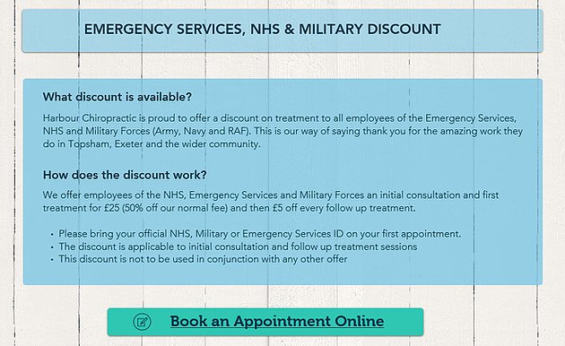 NHS, Emergency Services and Military discount